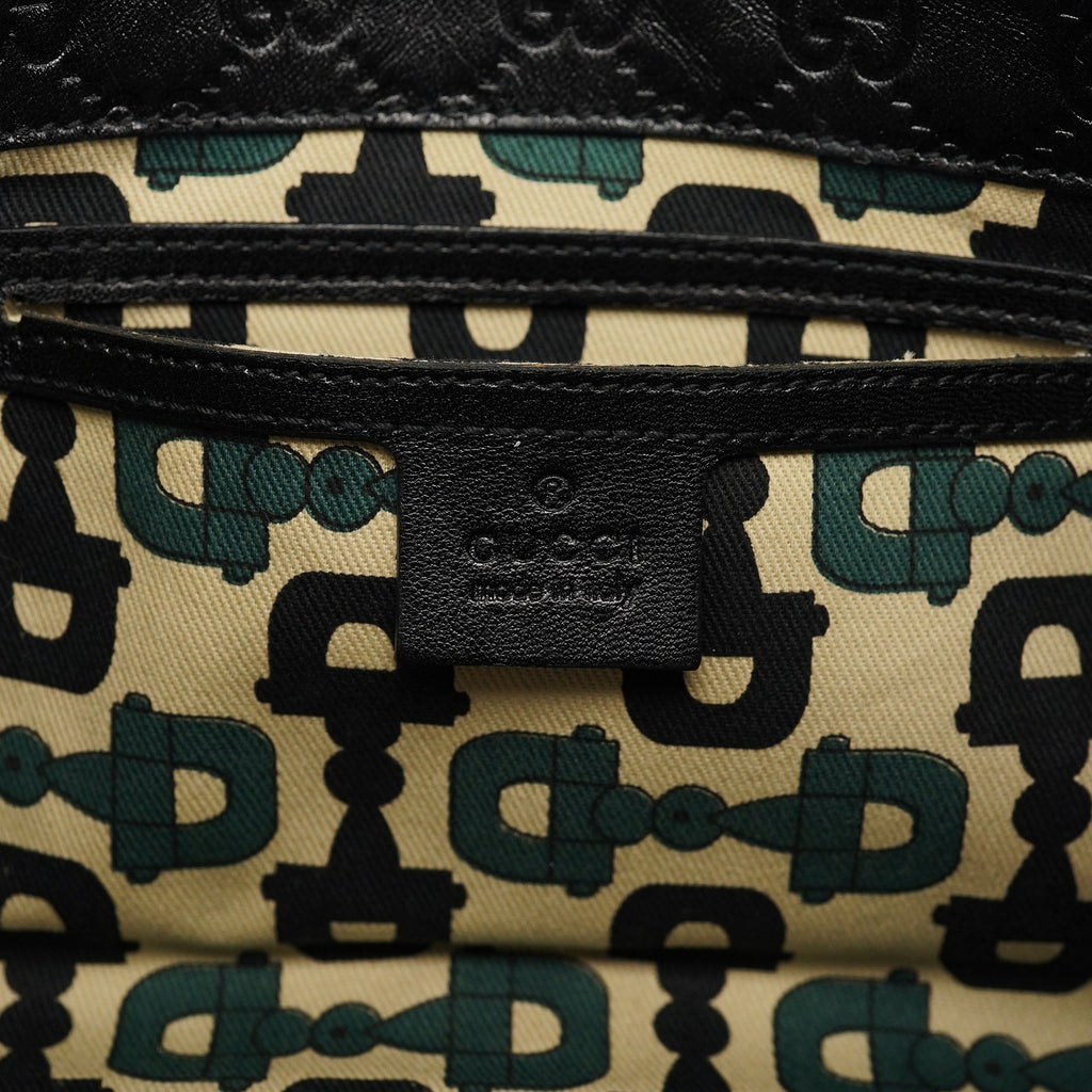 Black GG Leather Jackie Shoulder Bag