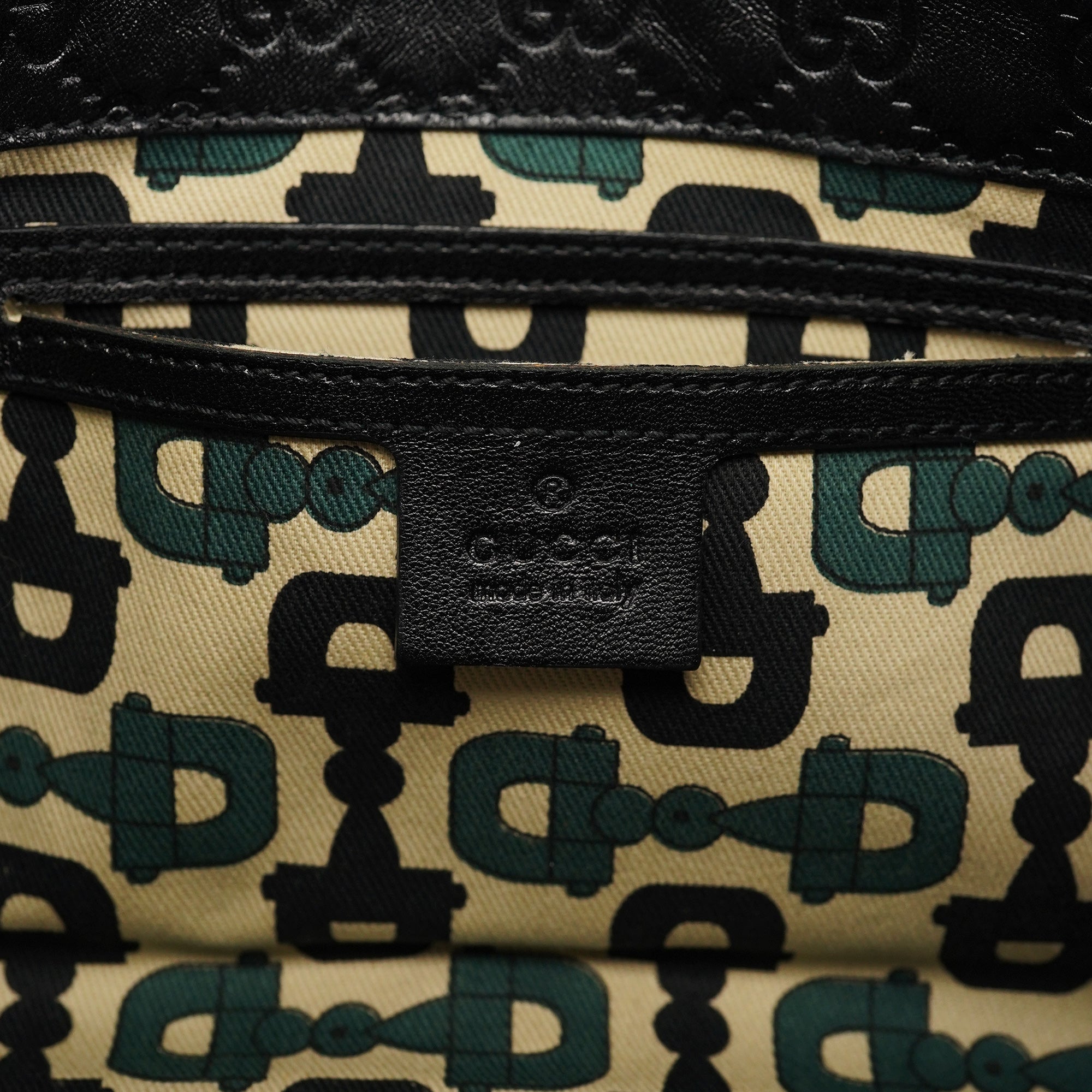 Black GG Leather Jackie Shoulder Bag