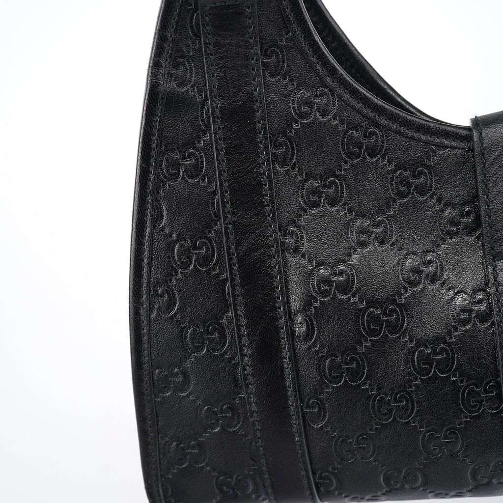 Black GG Leather Jackie Shoulder Bag