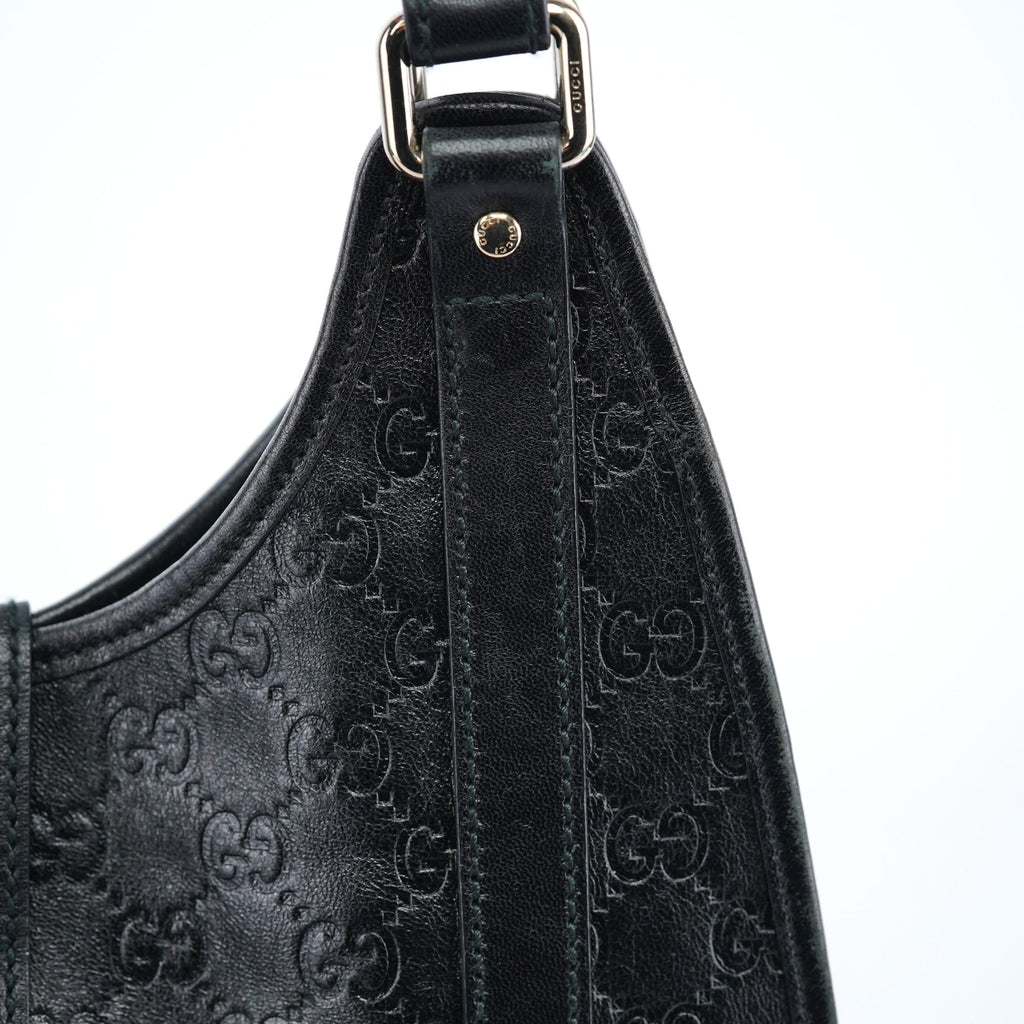 Black GG Leather Jackie Shoulder Bag