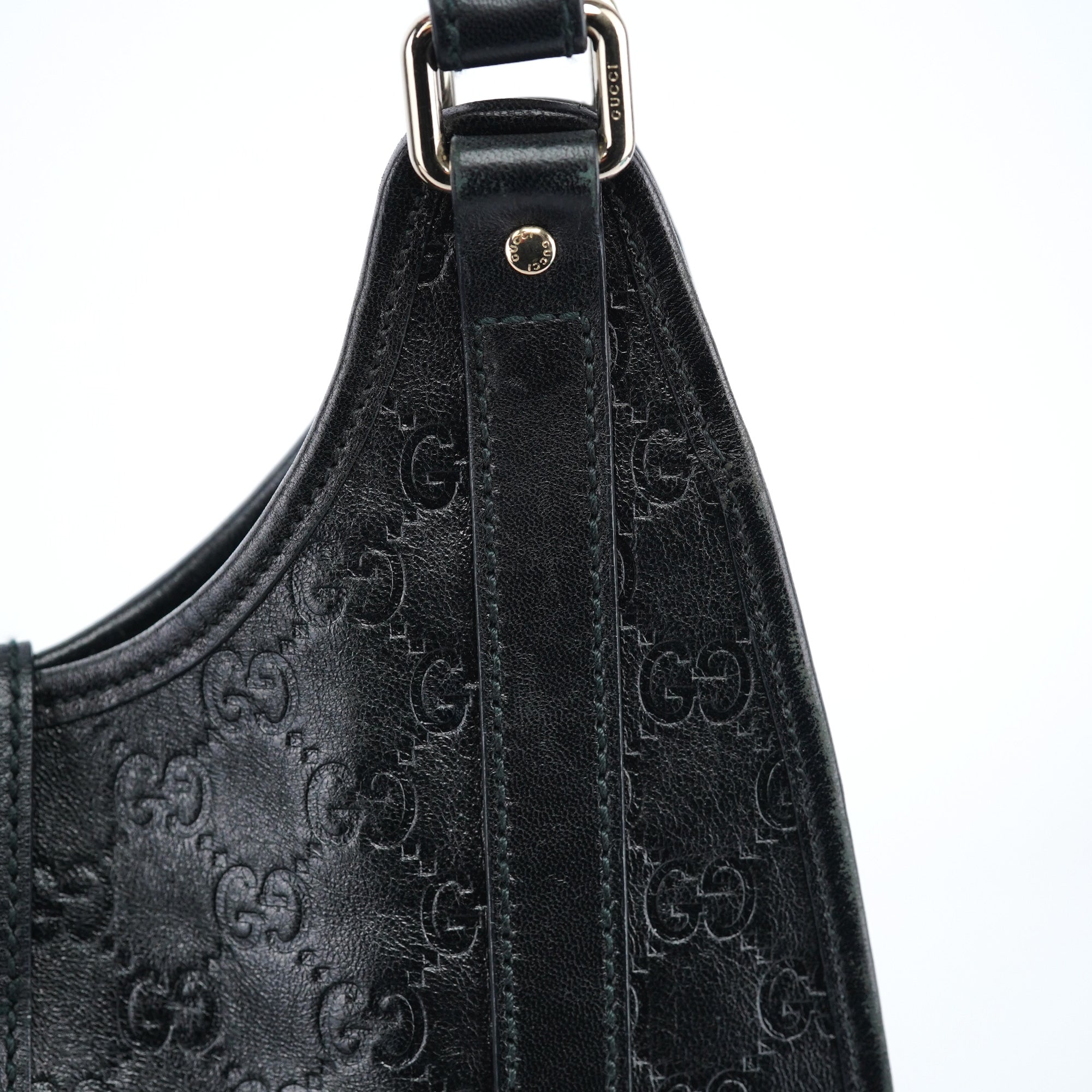 Black GG Leather Jackie Shoulder Bag