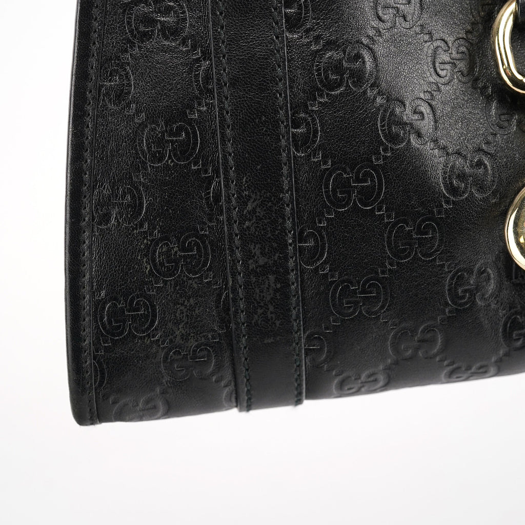 Black GG Leather Jackie Shoulder Bag