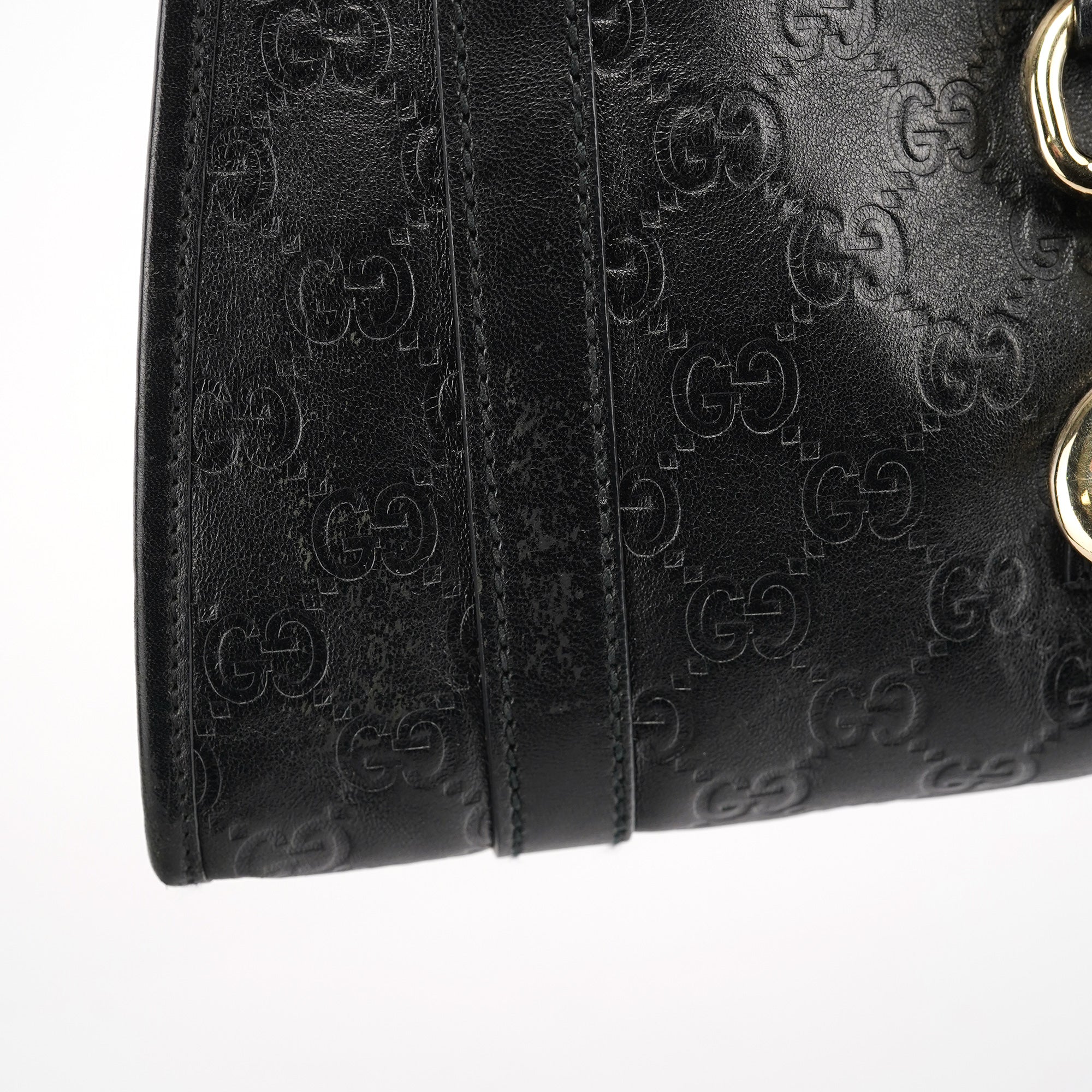 Black GG Leather Jackie Shoulder Bag