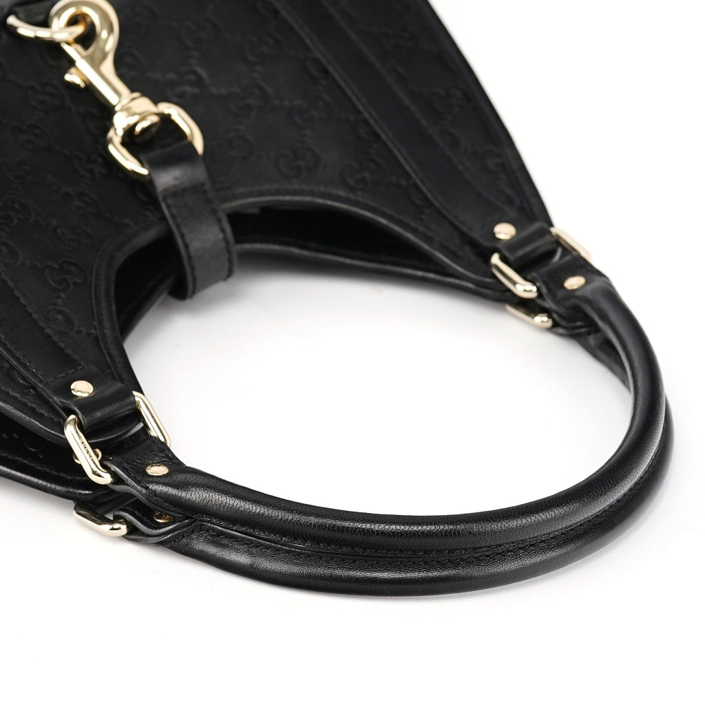 Black GG Leather Jackie Shoulder Bag
