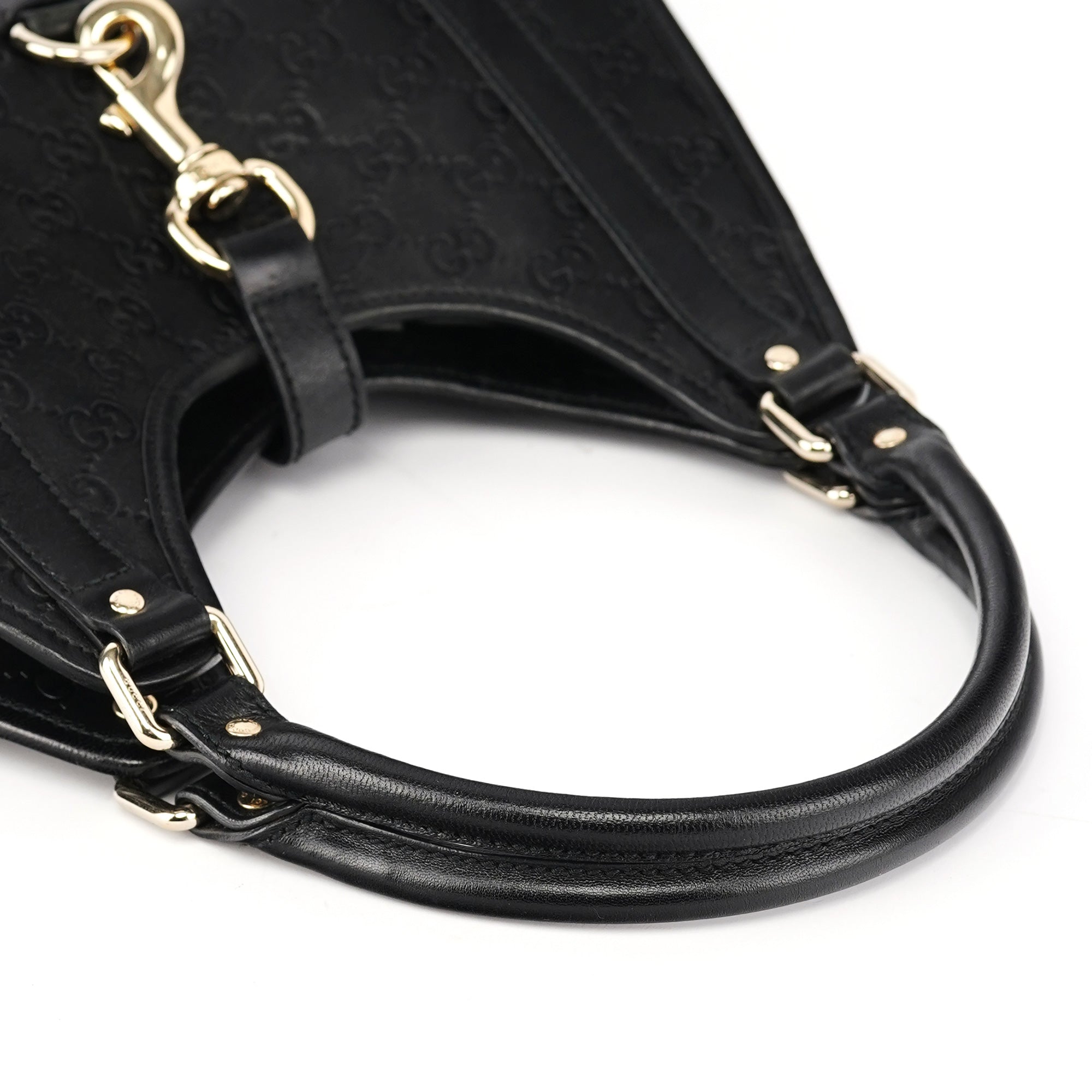 Black GG Leather Jackie Shoulder Bag