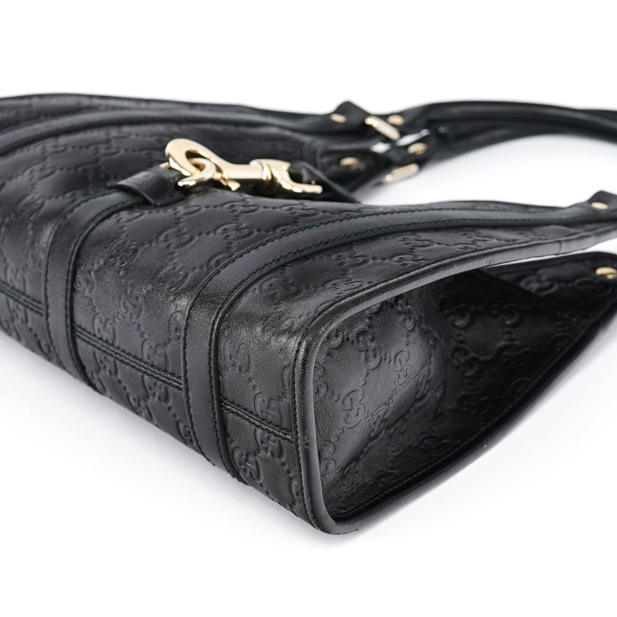 Black GG Leather Jackie Shoulder Bag