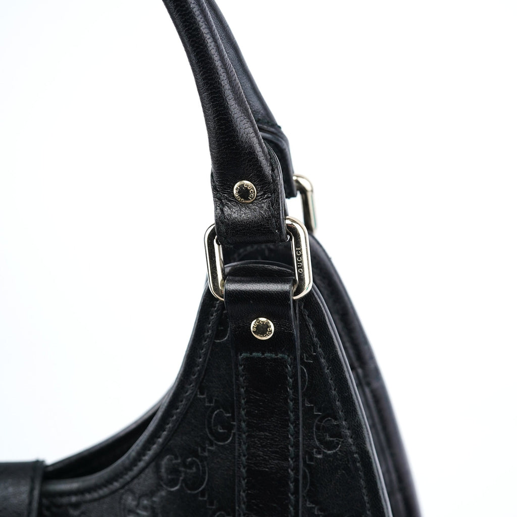 Black GG Leather Jackie Shoulder Bag