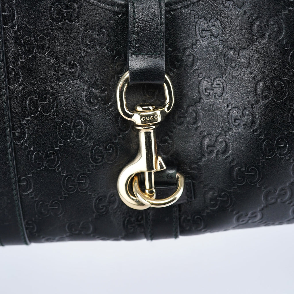Black GG Leather Jackie Shoulder Bag
