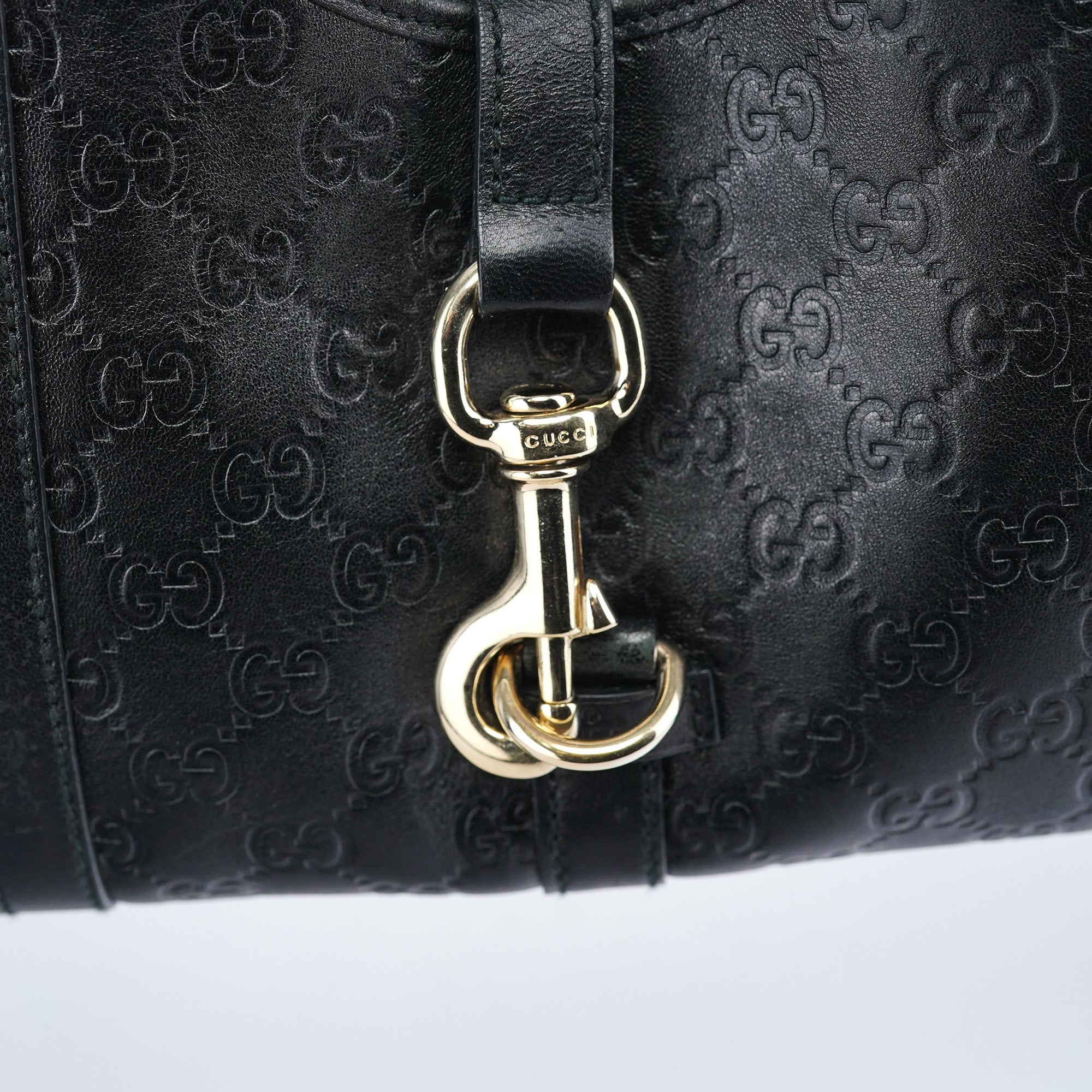 Black GG Leather Jackie Shoulder Bag