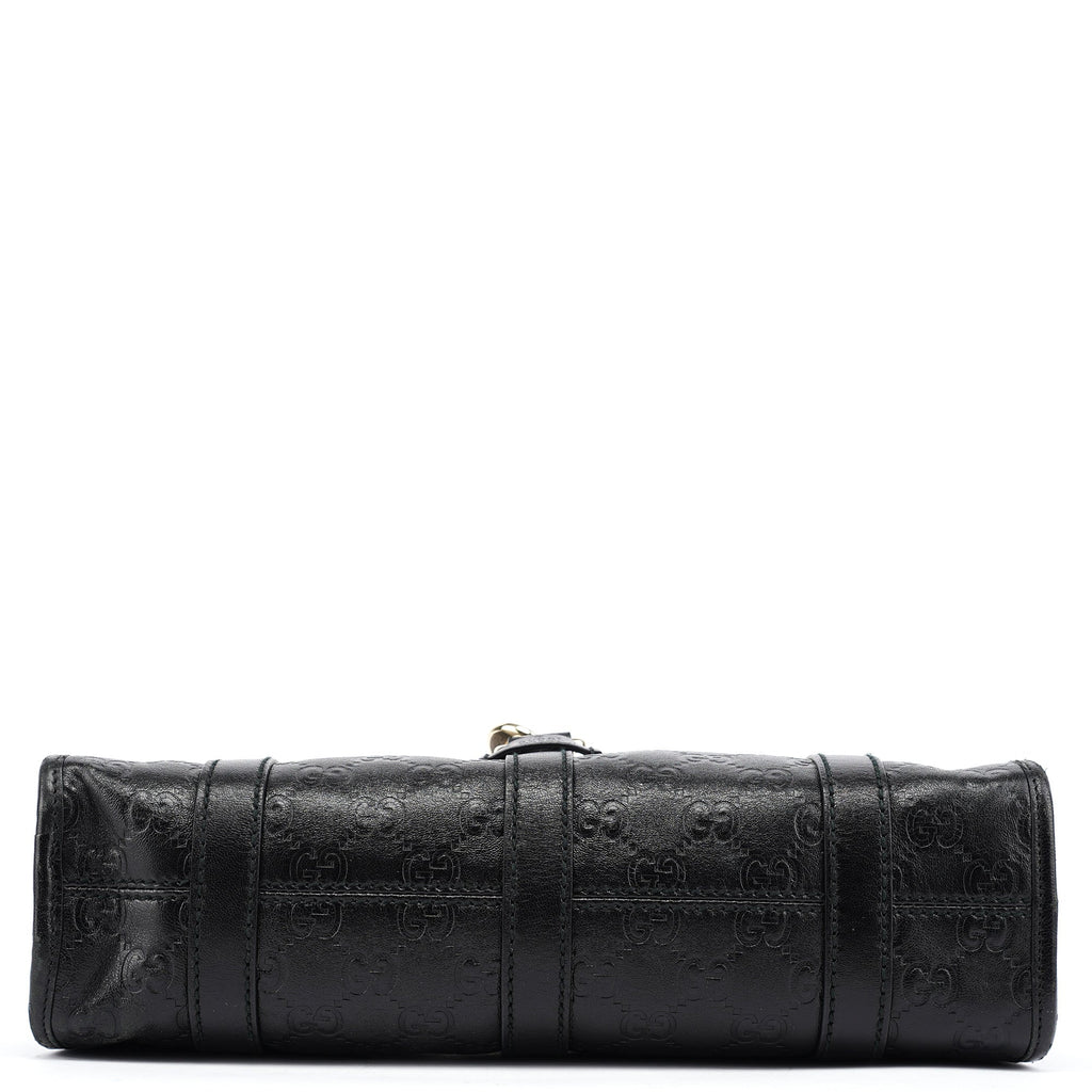 Black GG Leather Jackie Shoulder Bag