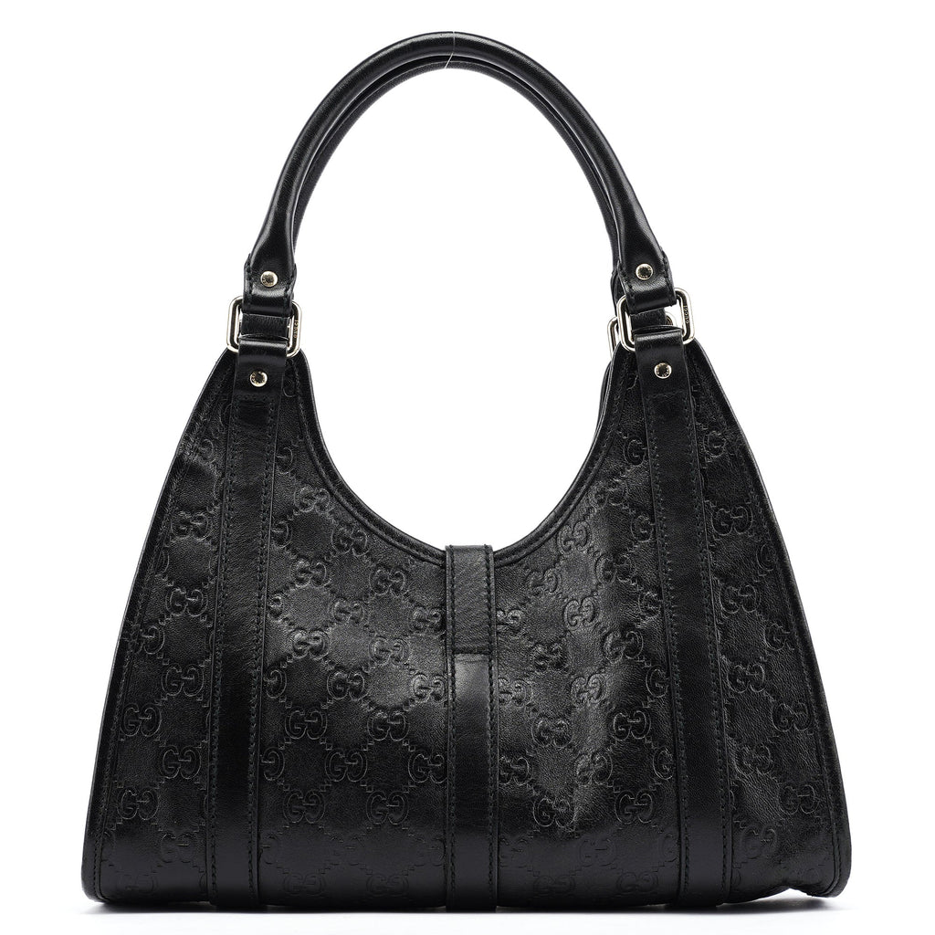 Black GG Leather Jackie Shoulder Bag