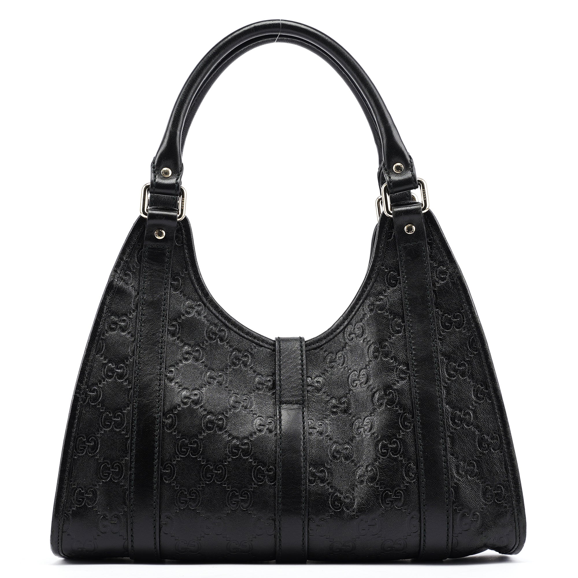 Black GG Leather Jackie Shoulder Bag