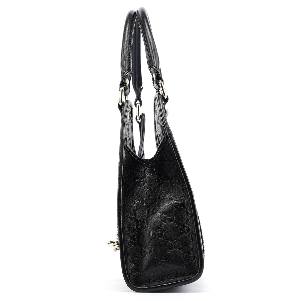 Black GG Leather Jackie Shoulder Bag