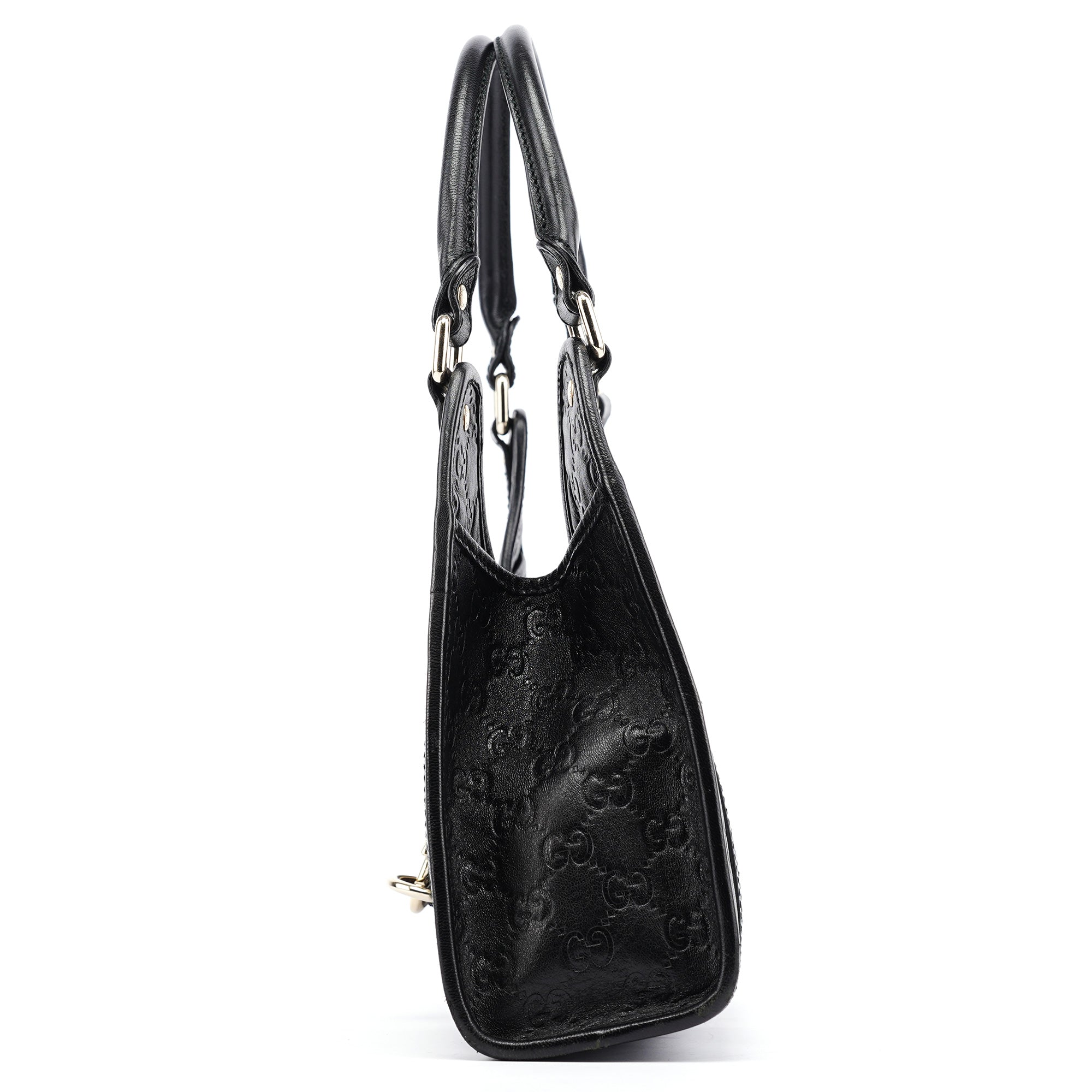 Black GG Leather Jackie Shoulder Bag