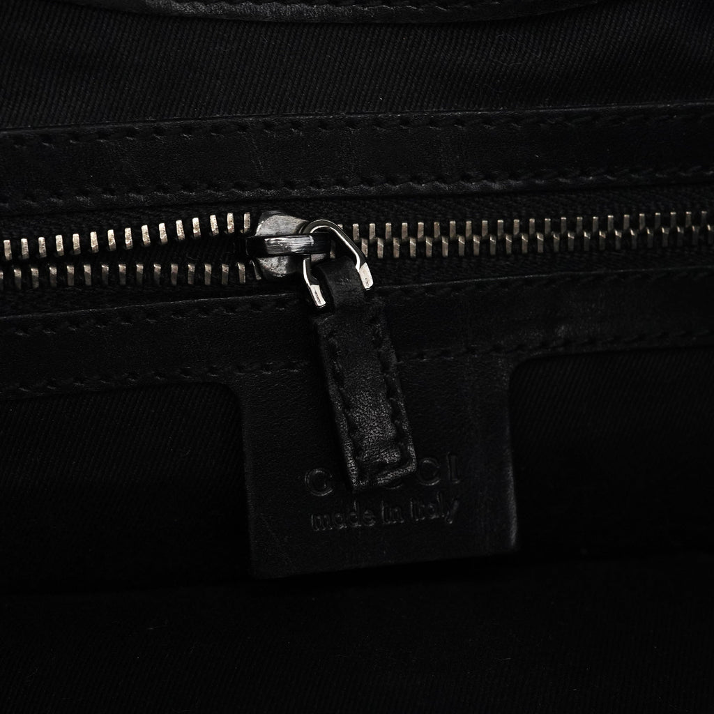 Black GG Leather Jackie Shoulder Bag