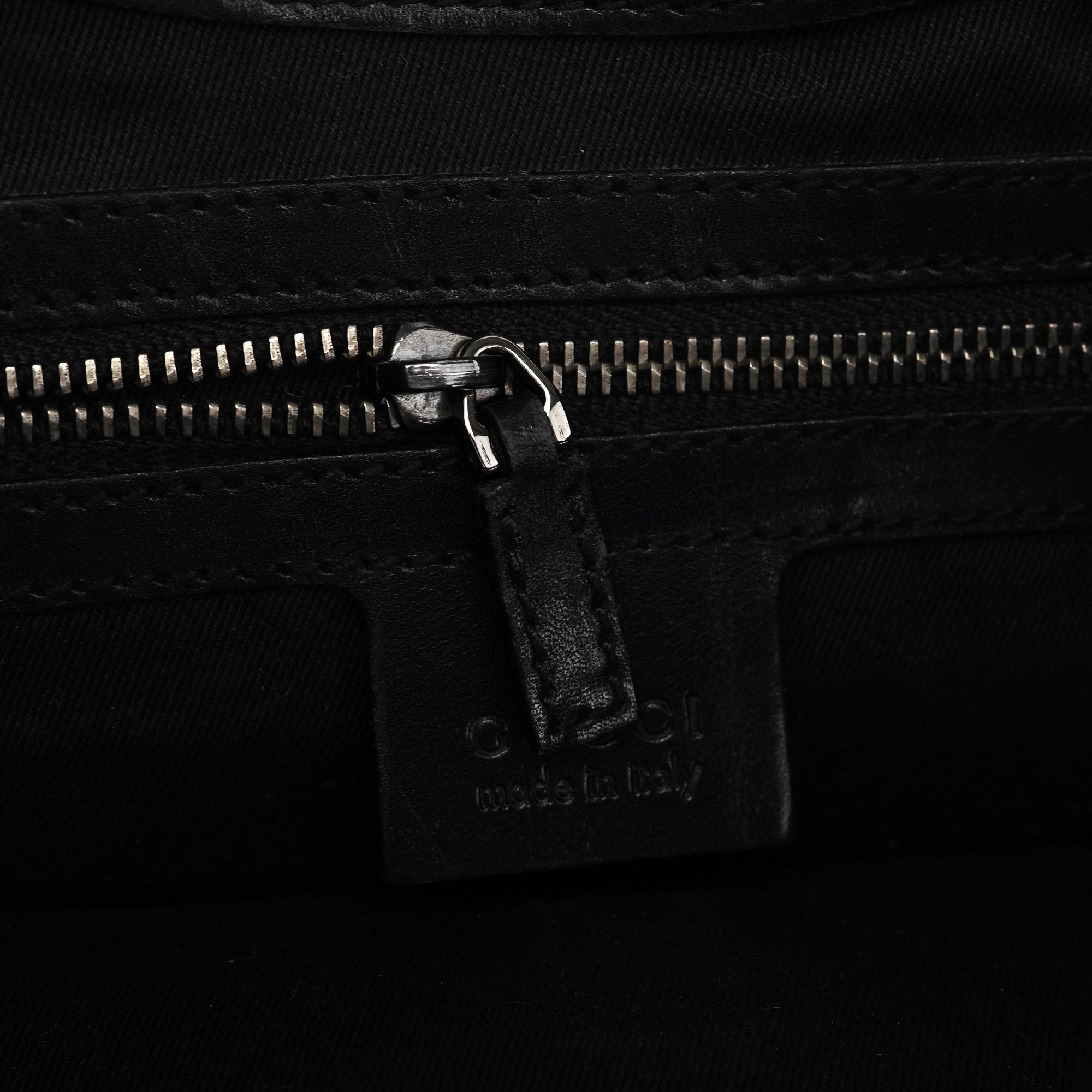 Black GG Leather Jackie Shoulder Bag