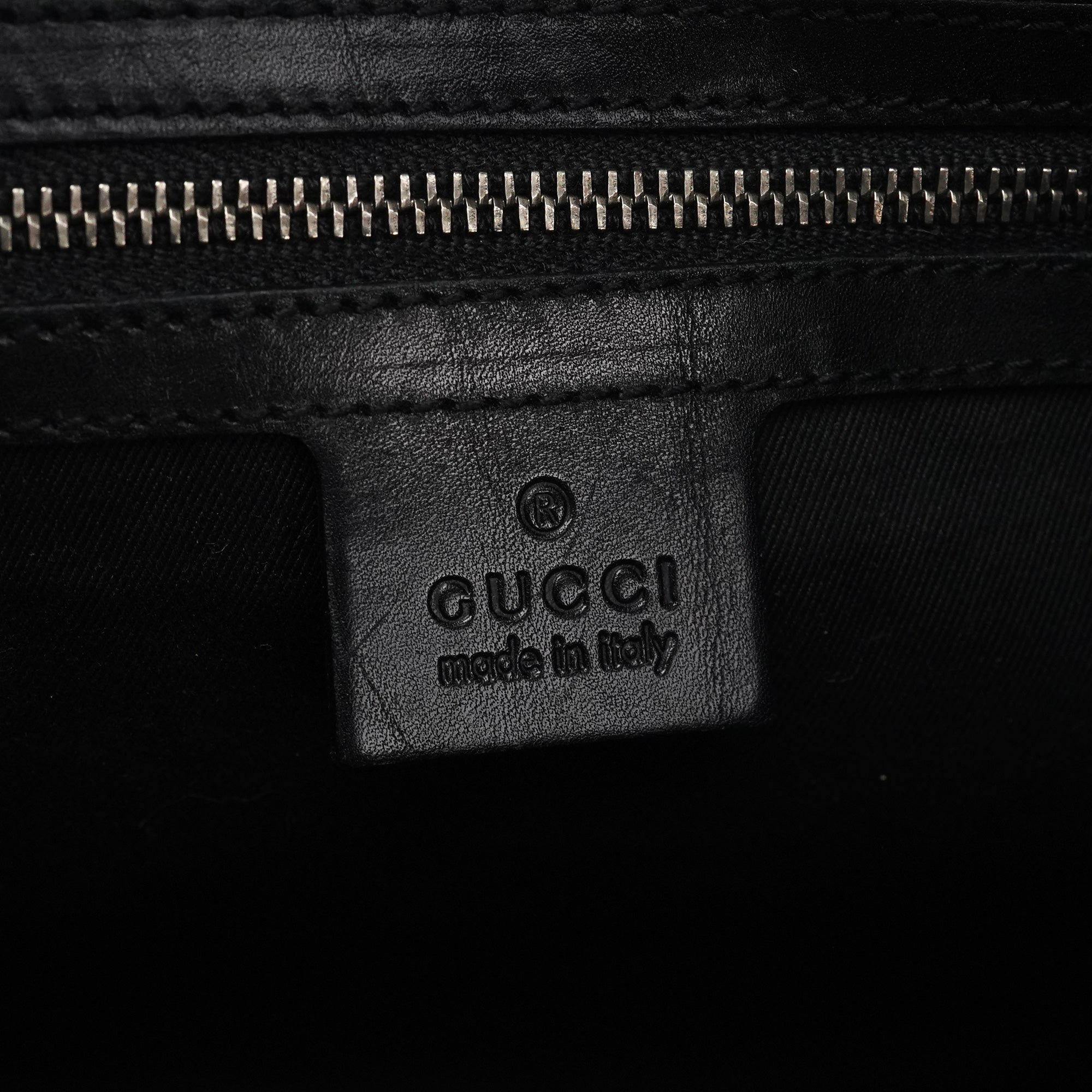 Black GG Leather Jackie Shoulder Bag