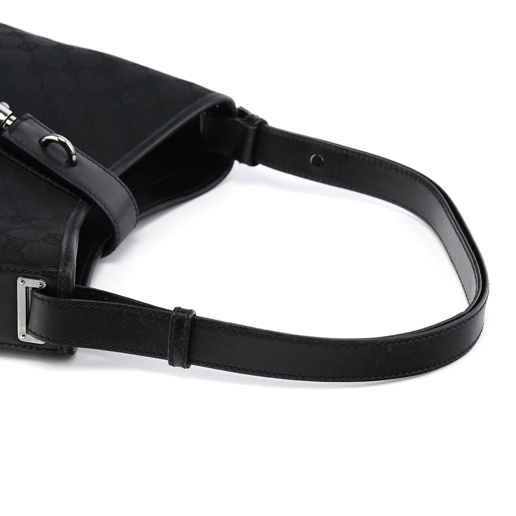 Black GG Leather Jackie Shoulder Bag