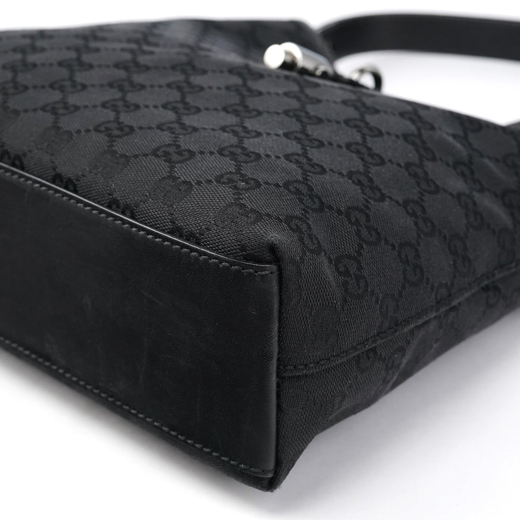 Black GG Leather Jackie Shoulder Bag