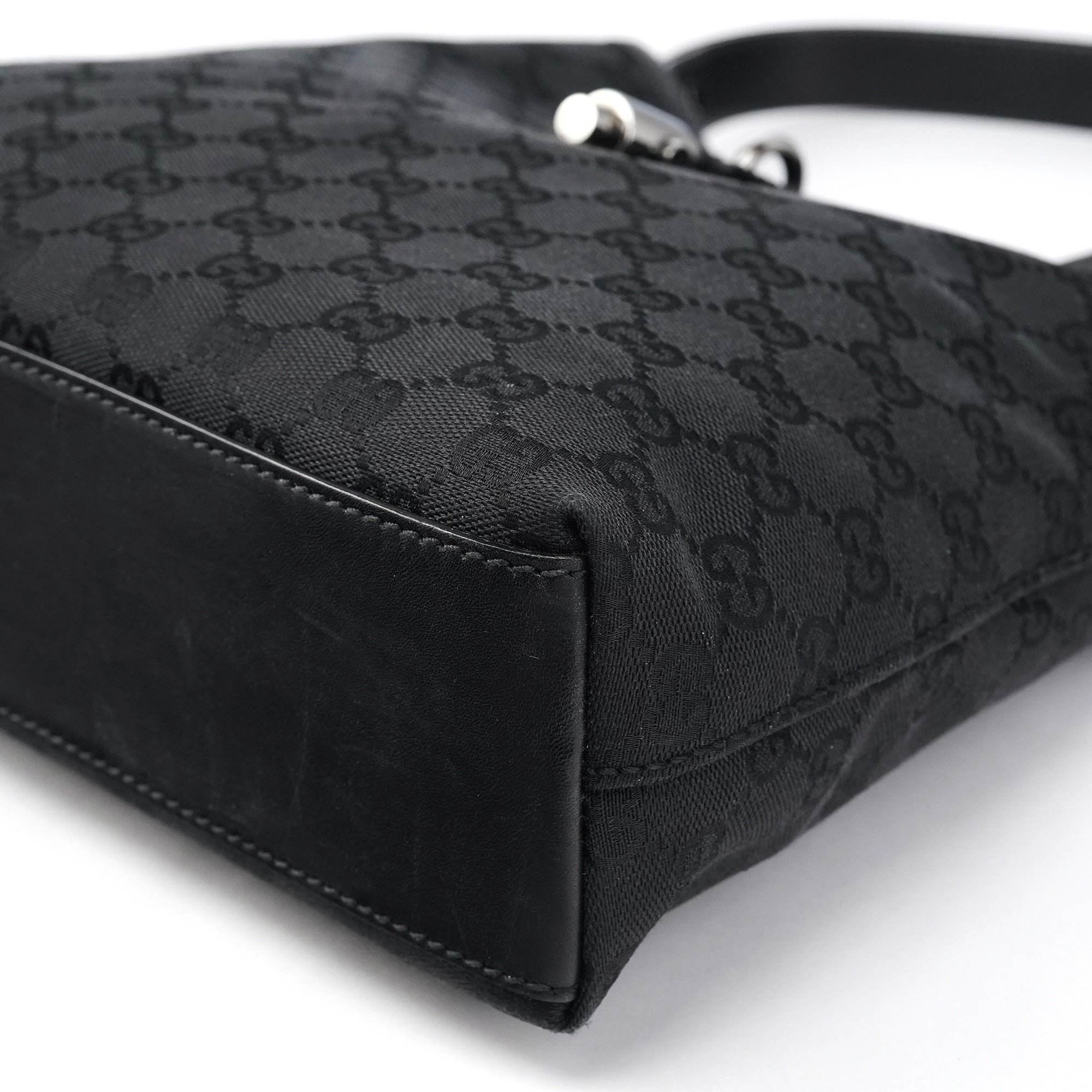 Black GG Leather Jackie Shoulder Bag