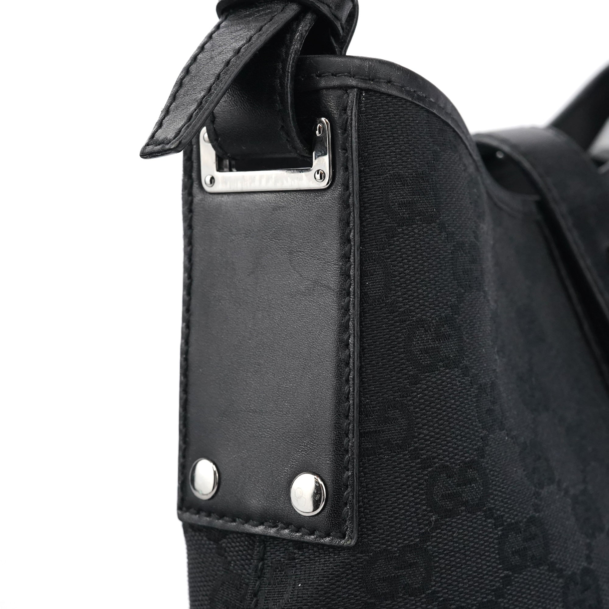 Black GG Leather Jackie Shoulder Bag