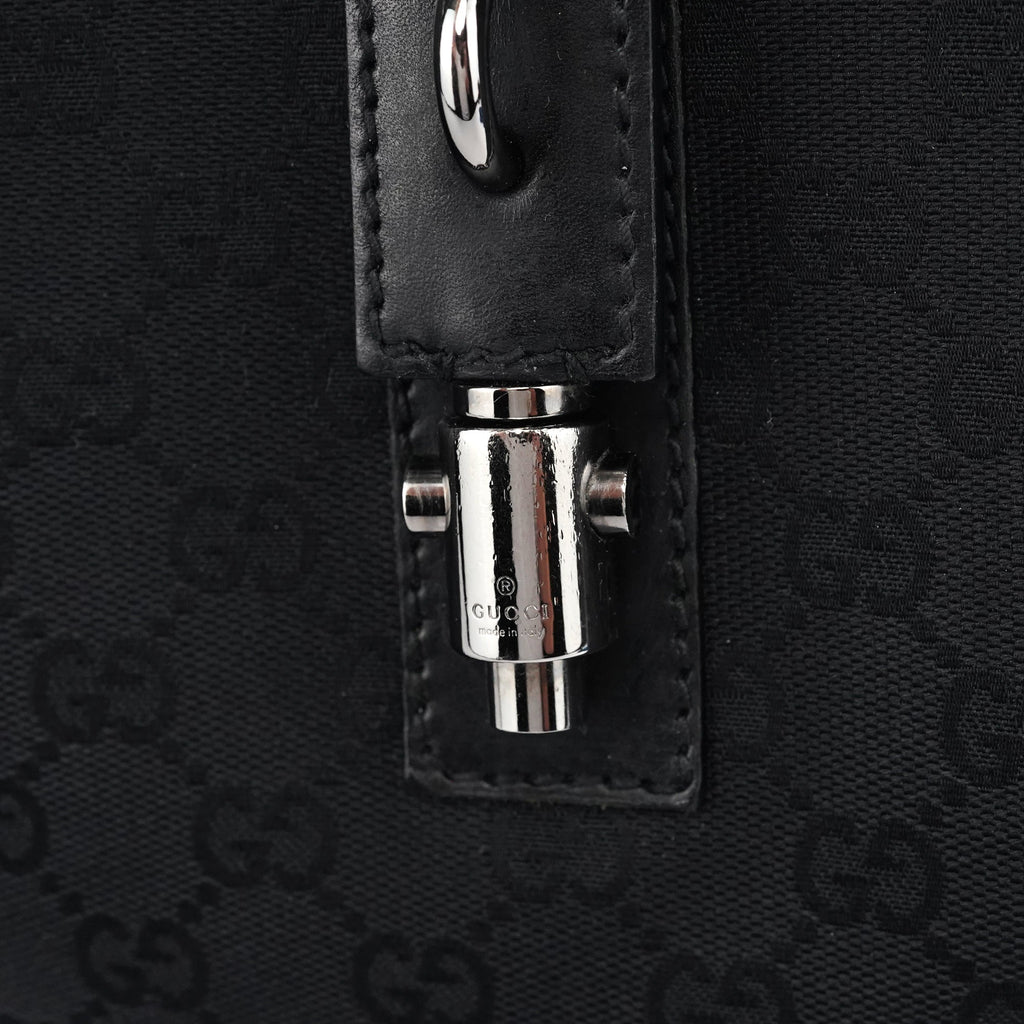 Black GG Leather Jackie Shoulder Bag