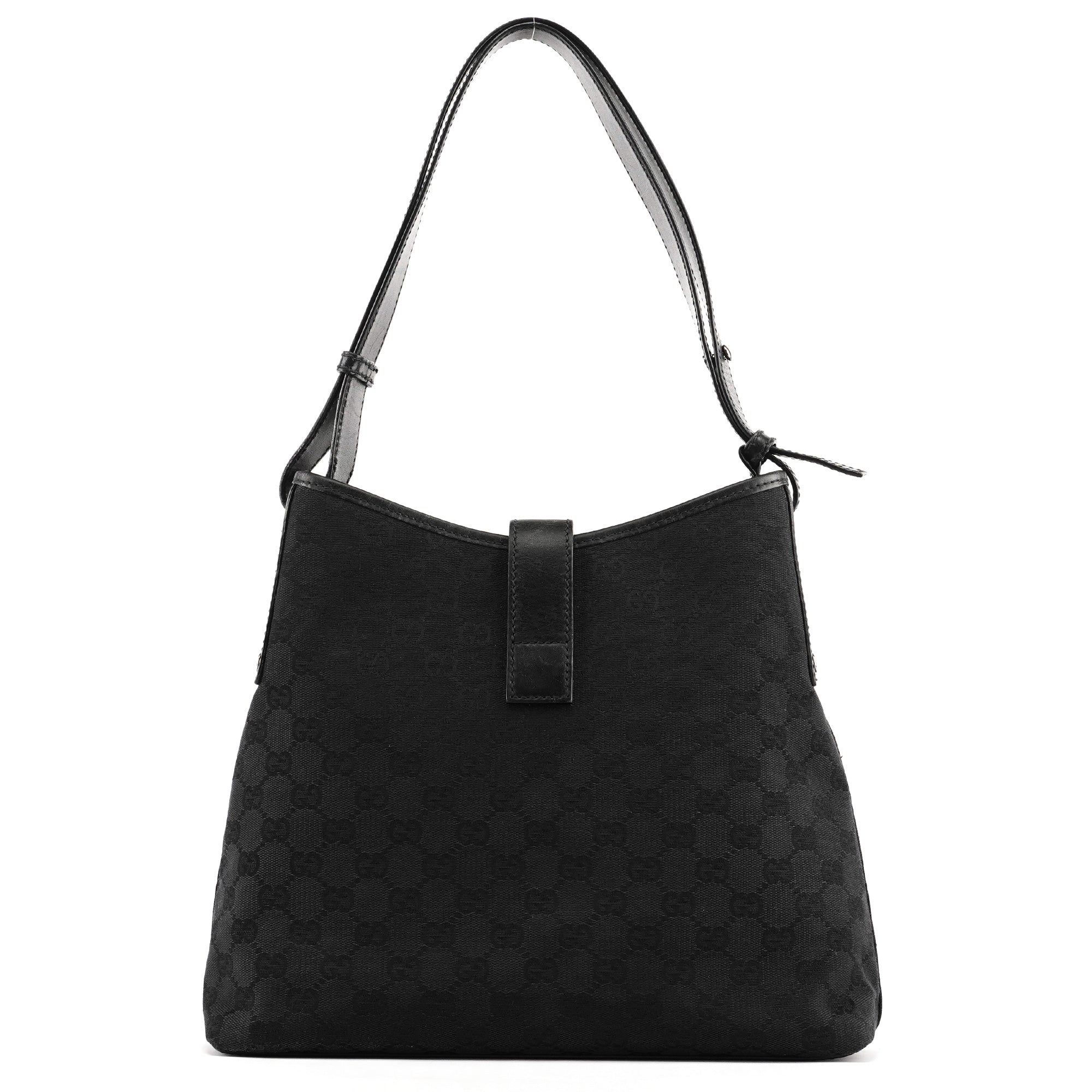 Black GG Leather Jackie Shoulder Bag