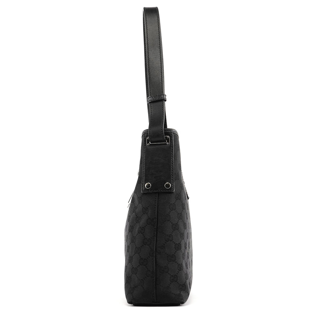 Black GG Leather Jackie Shoulder Bag