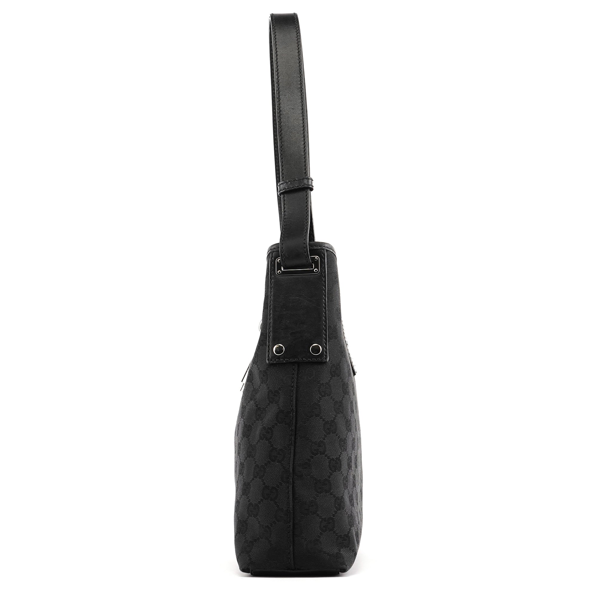 Black GG Leather Jackie Shoulder Bag