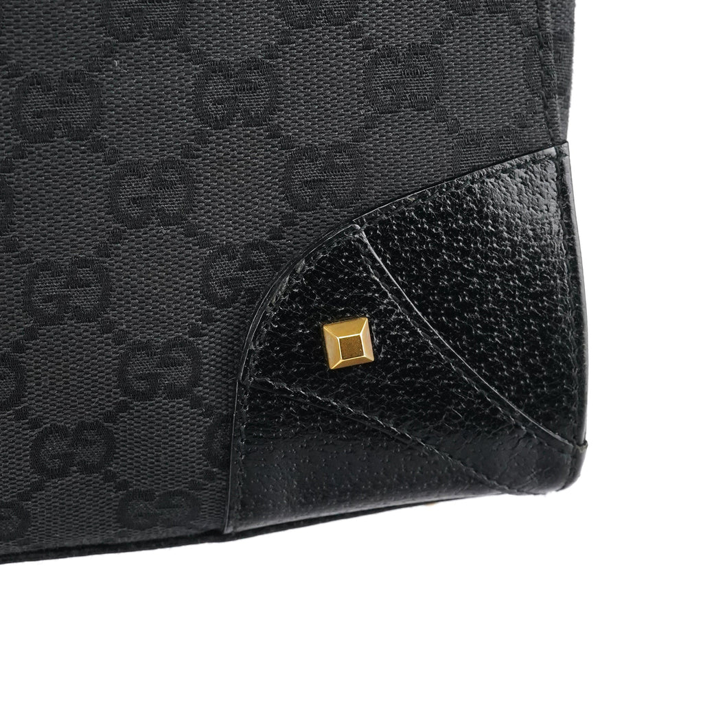 Black GG Leather Studded Tote Bag