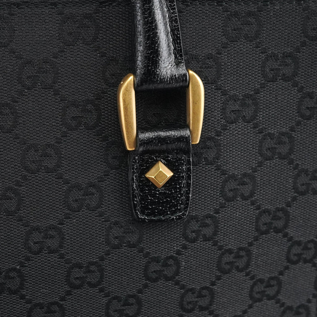 Black GG Leather Studded Tote Bag