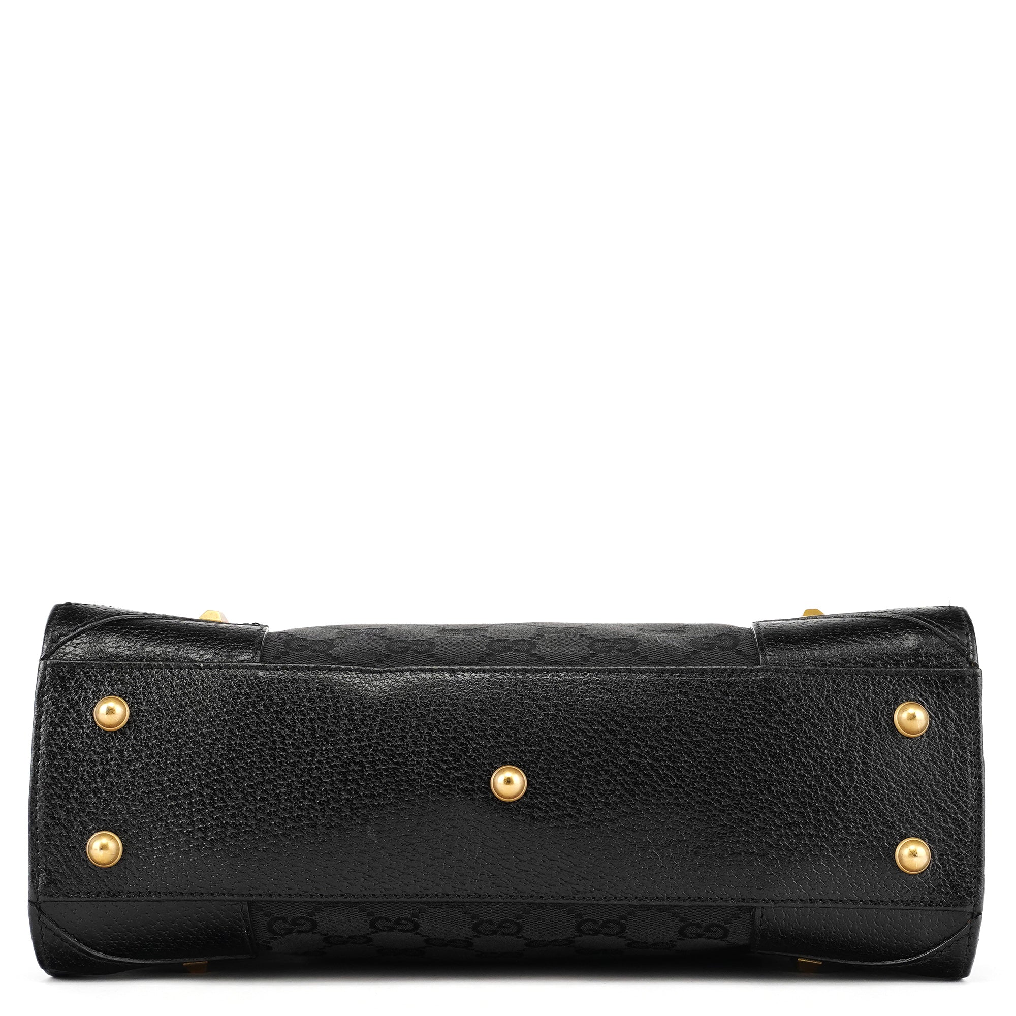 Black GG Leather Studded Tote Bag