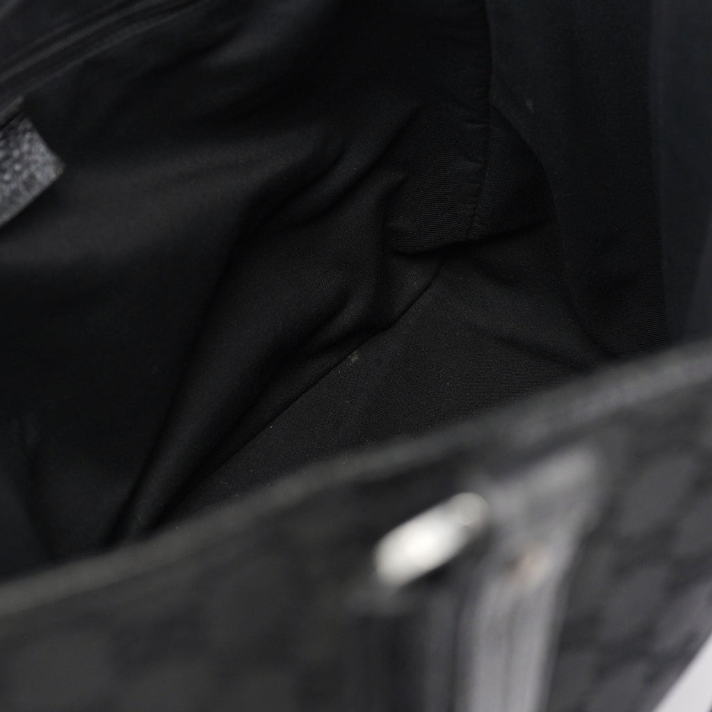 Black GG Leather Tote Bag