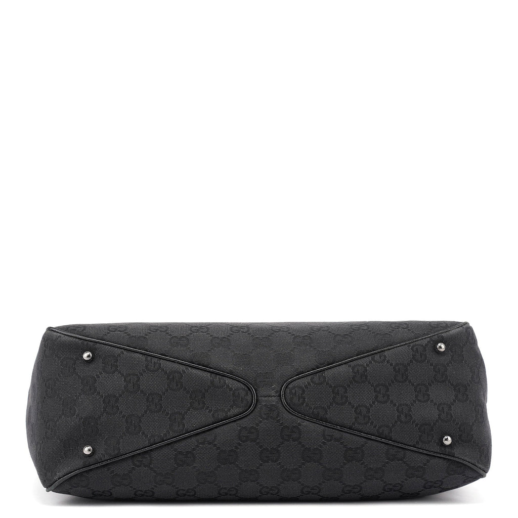 Black GG Leather Tote Bag