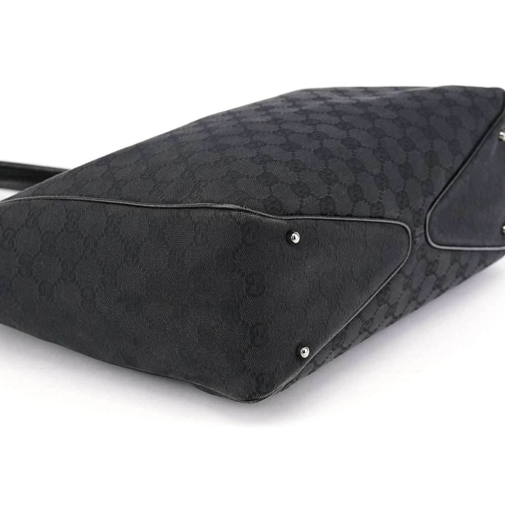 Black GG Leather Tote Bag