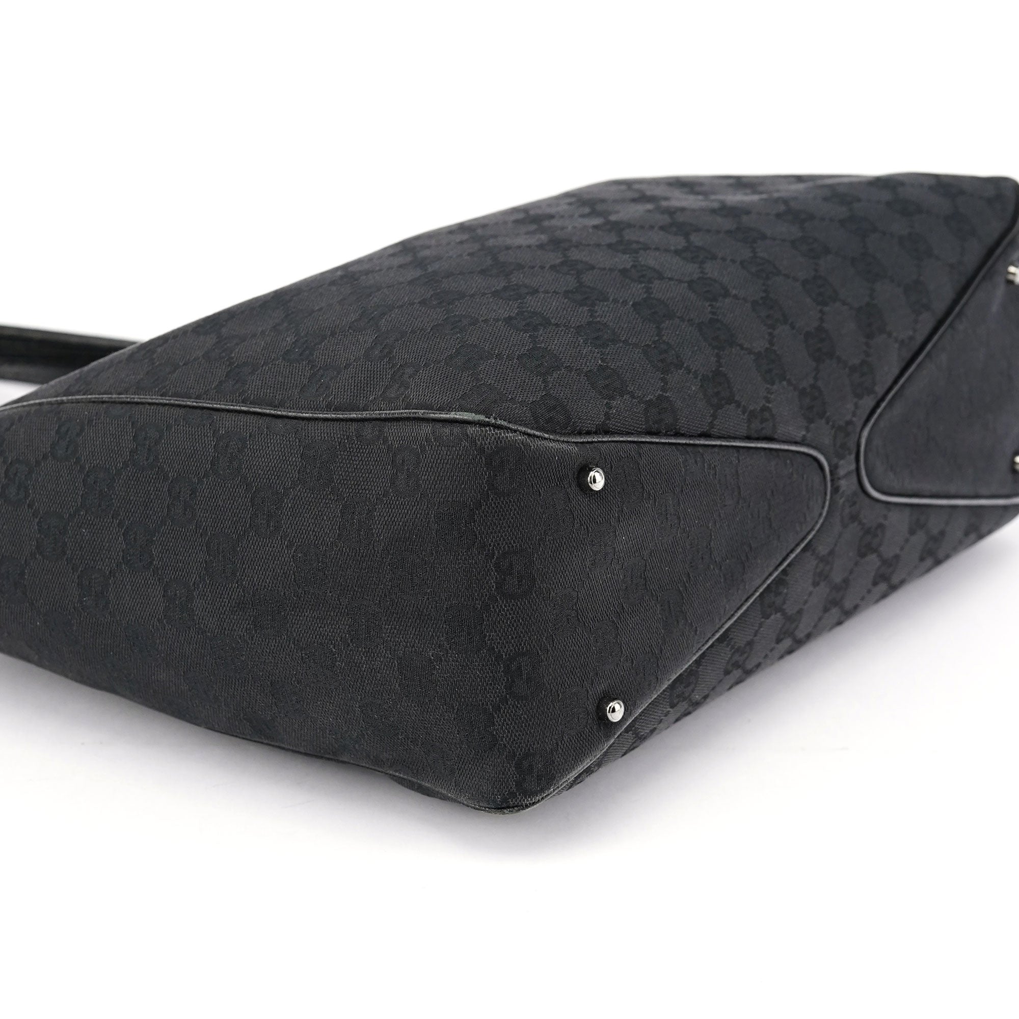 Black GG Leather Tote Bag