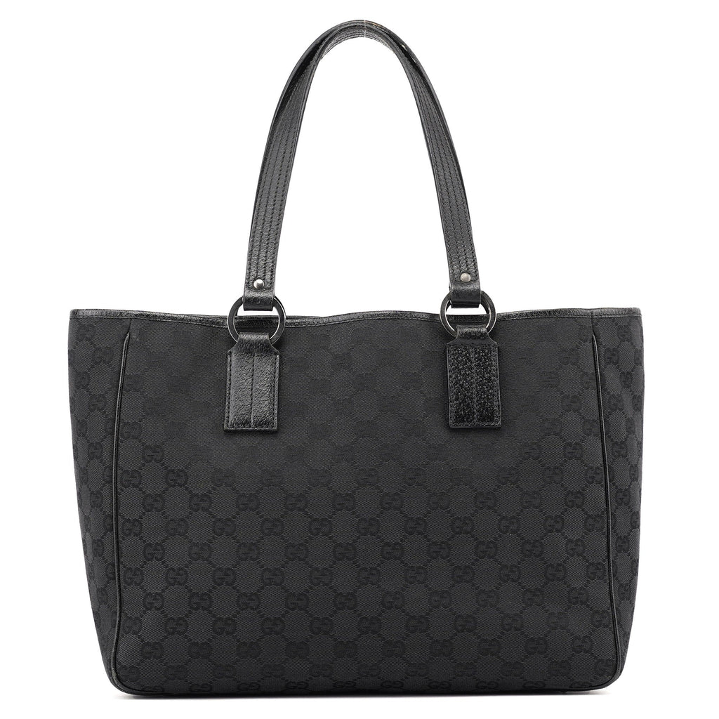 Black GG Leather Tote Bag