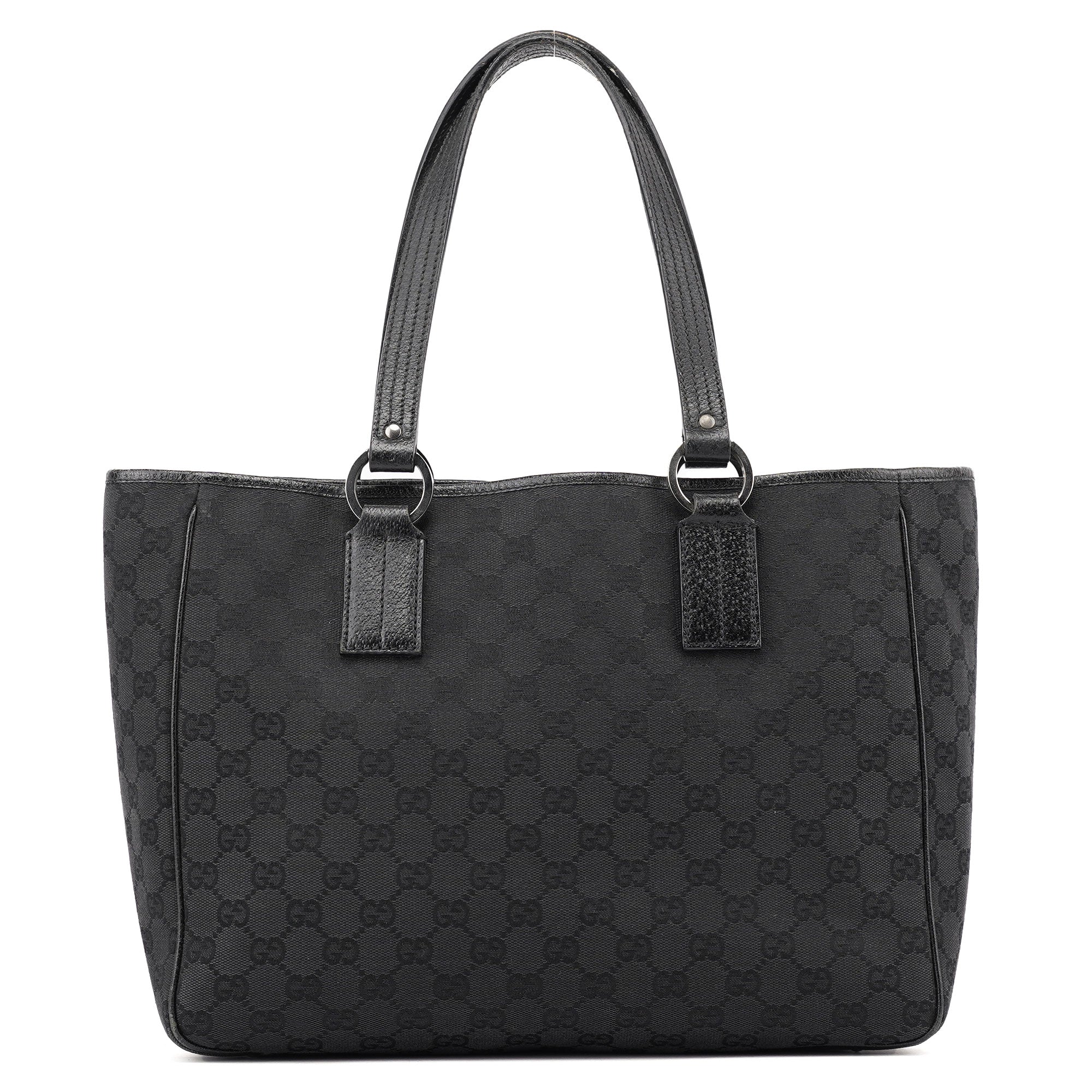 Black GG Leather Tote Bag