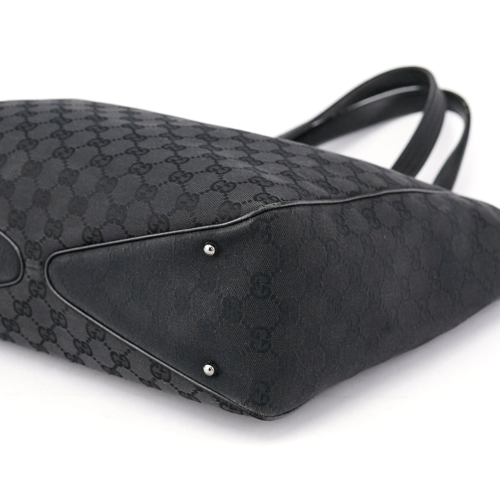 Black GG Leather Tote Bag