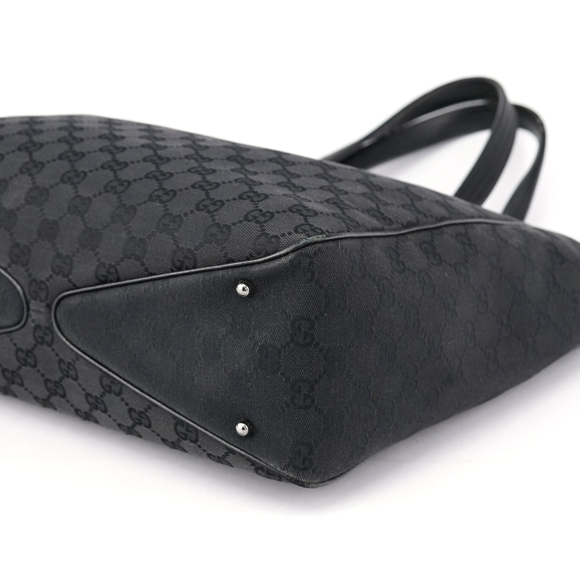 Black GG Leather Tote Bag