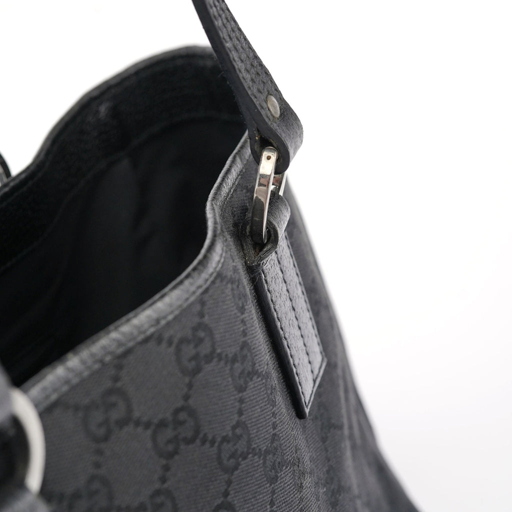 Black GG Leather Tote Bag