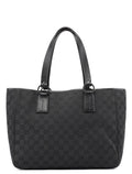 Black GG Leather Tote Bag