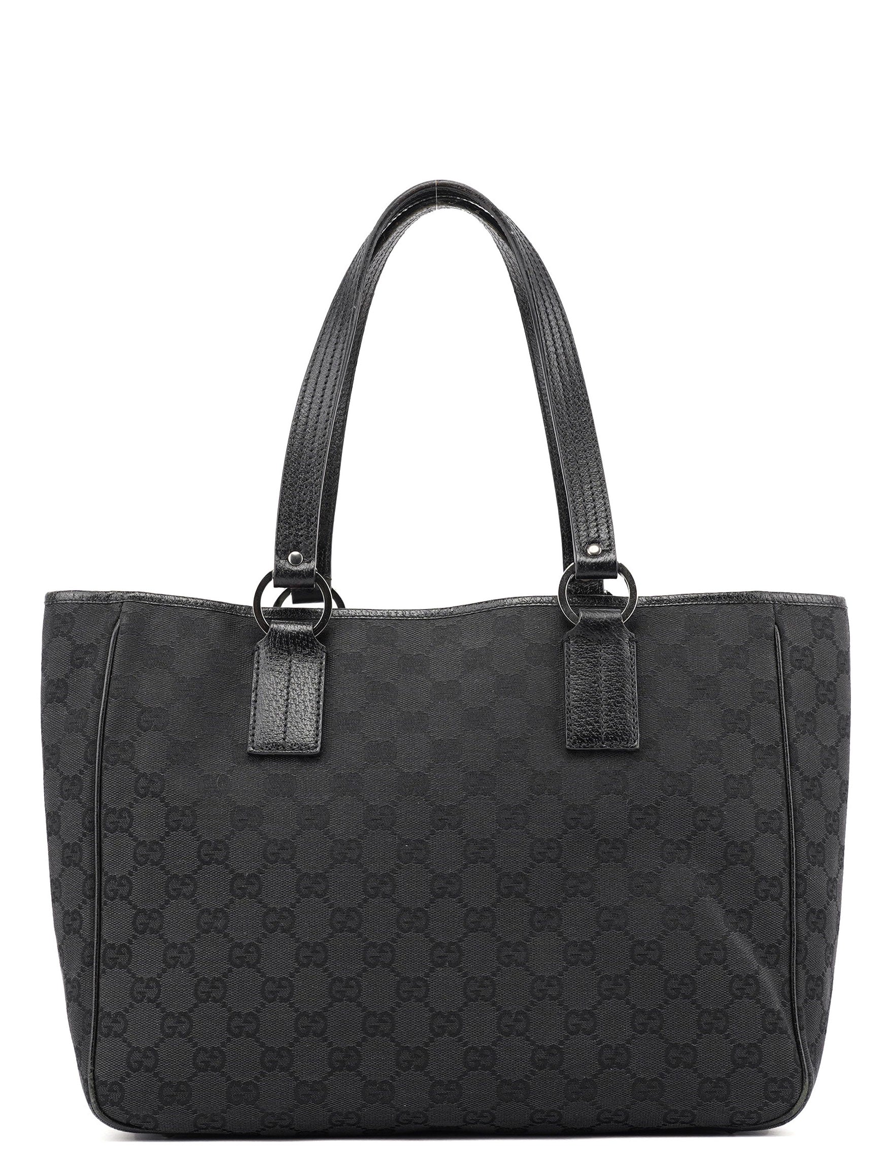 Black GG Leather Tote Bag