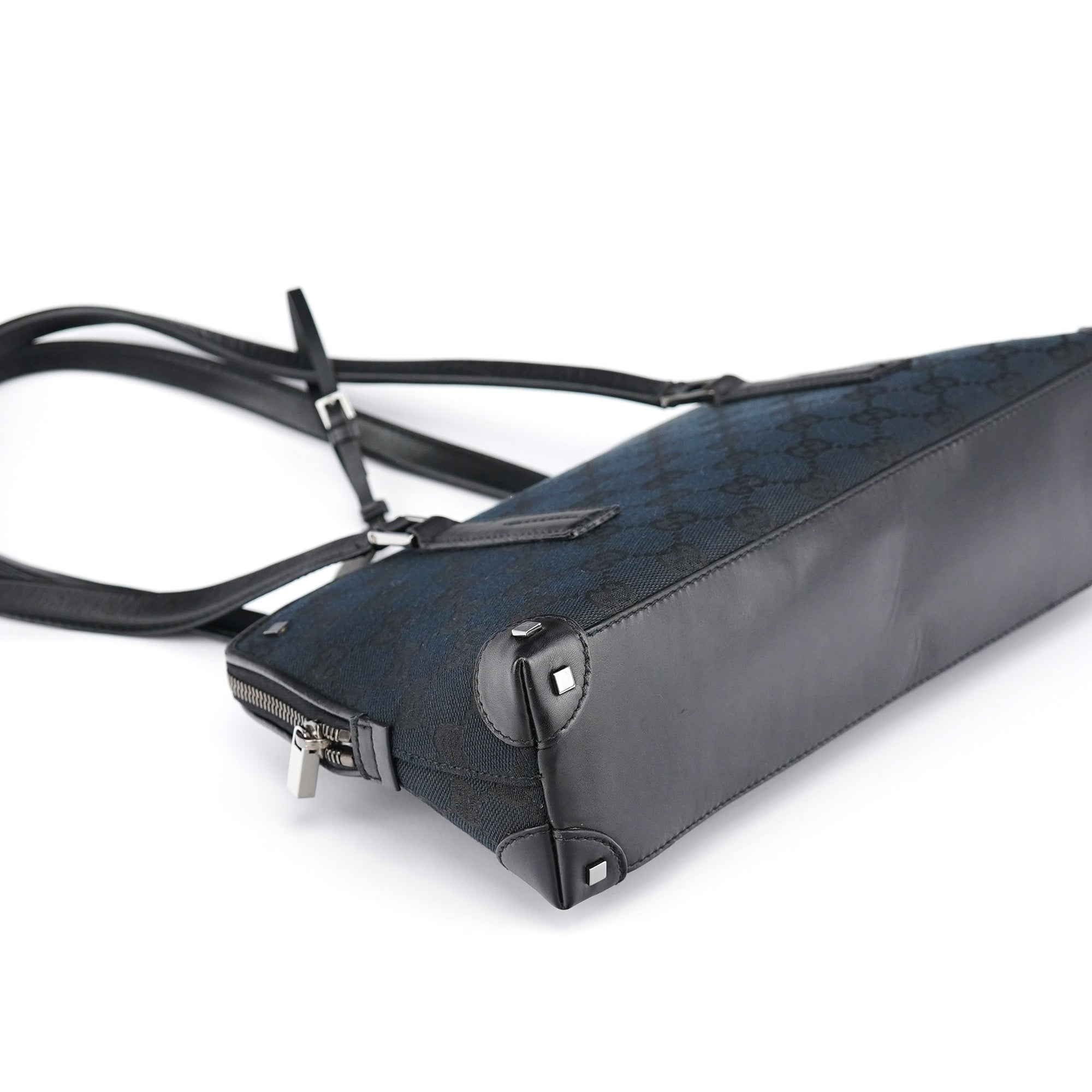 Black GG Leather Tote Bag