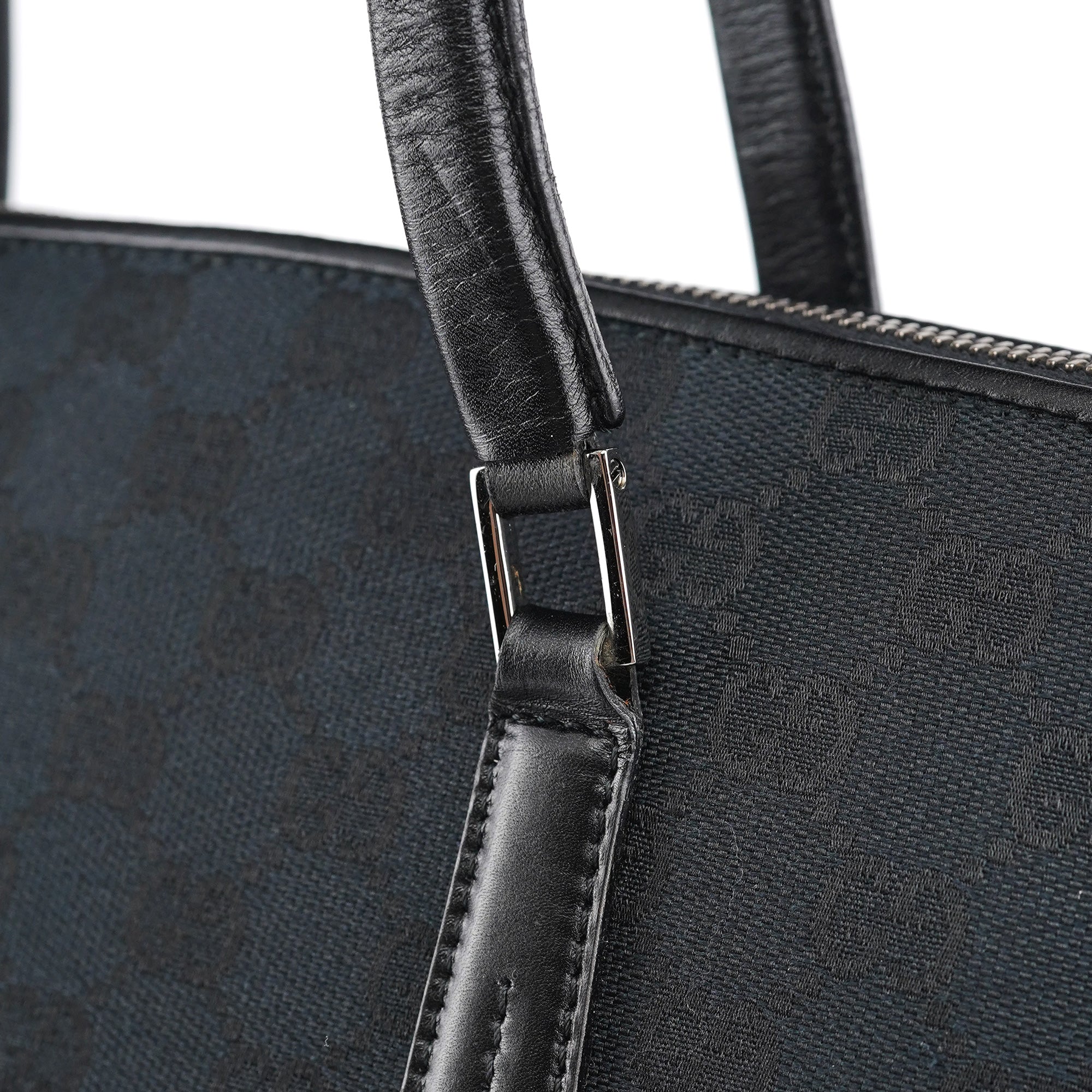 Black GG Leather Tote Bag