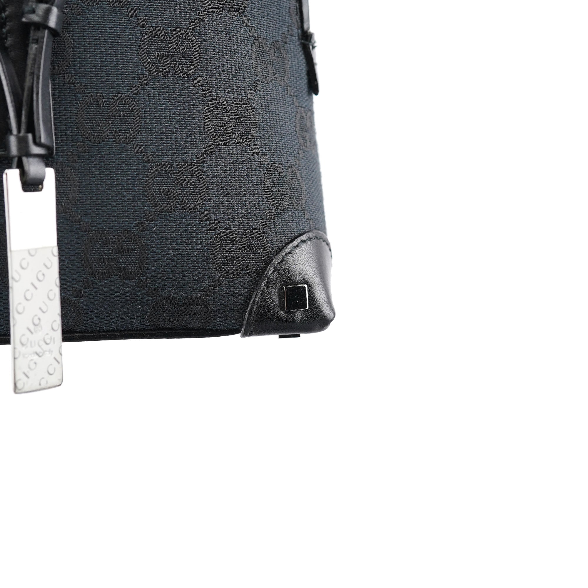 Black GG Leather Tote Bag