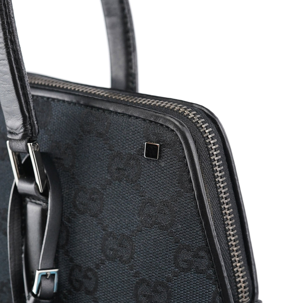 Black GG Leather Tote Bag