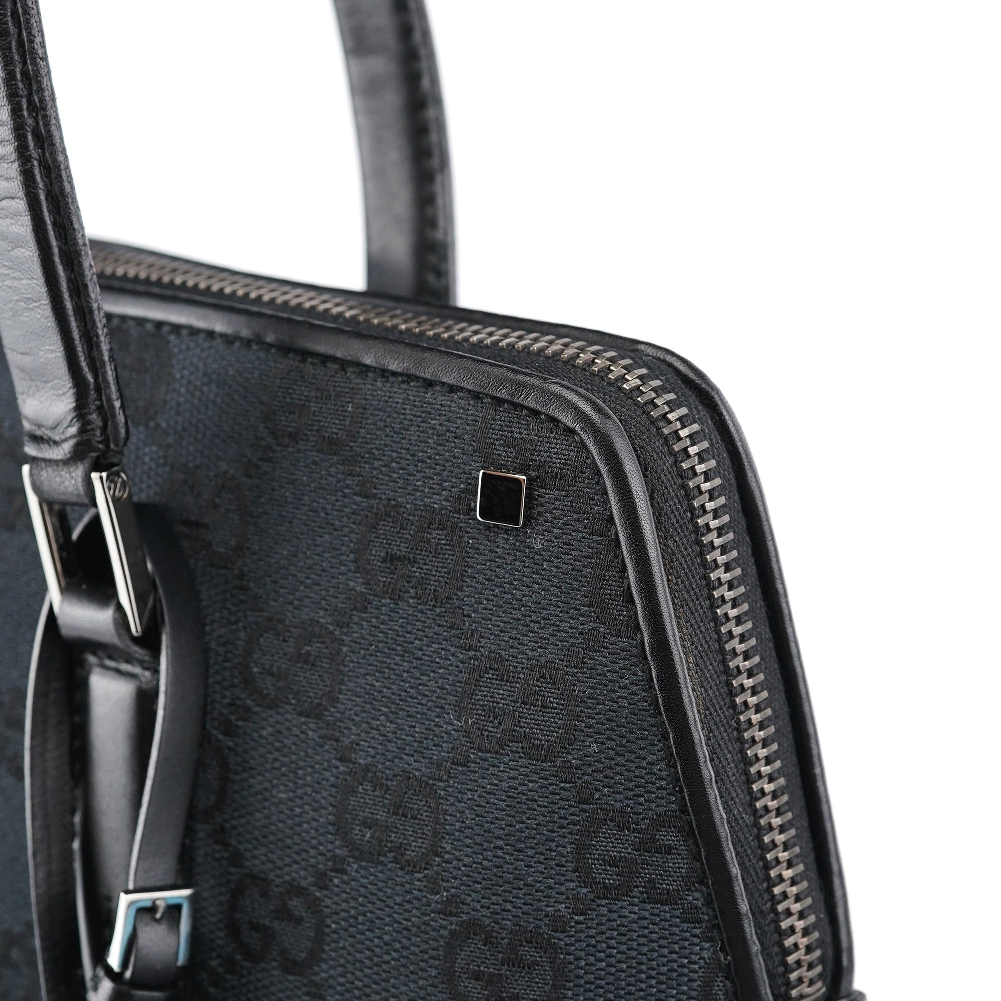 Black GG Leather Tote Bag
