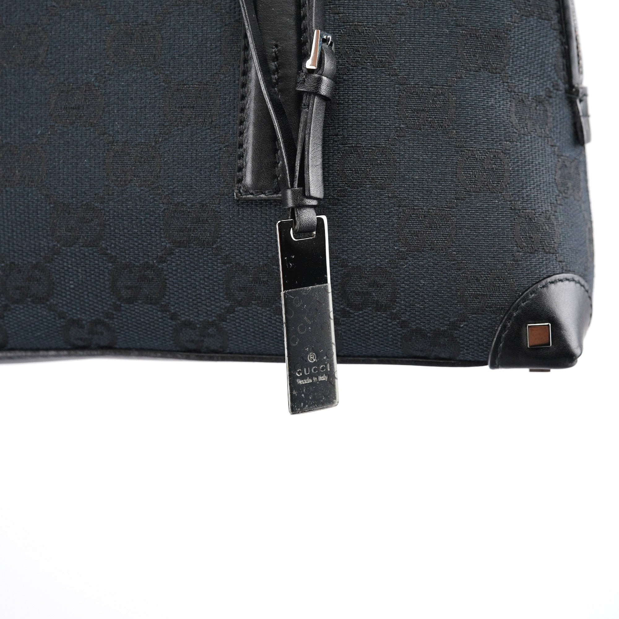 Black GG Leather Tote Bag