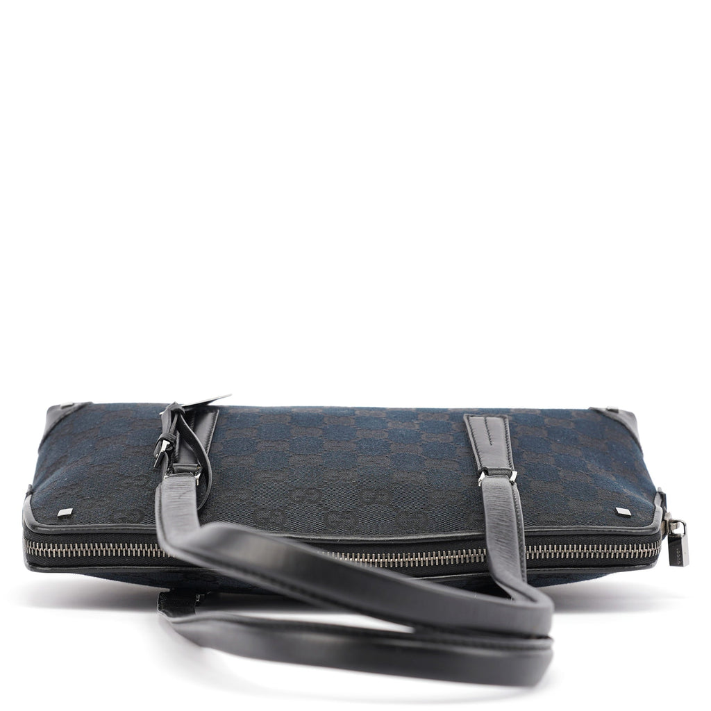 Black GG Leather Tote Bag